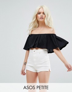 Пляжный топ с оборкой ASOS PETITE - Черный
