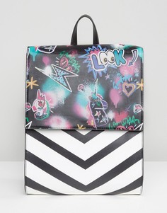 Рюкзак с принтом в стиле граффити ASOS - Мульти