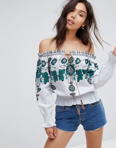 Топ с открытыми плечами Boohoo - Белый