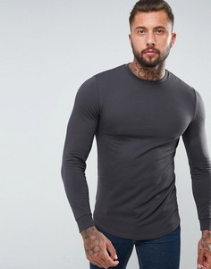 Длинный обтягивающий свитшот ASOS - Черный