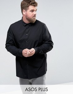 Черная рубашка классического кроя ASOS PLUS - Черный