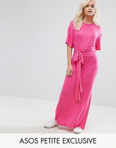 Платье макси с поясом ASOS PETITE - Розовый