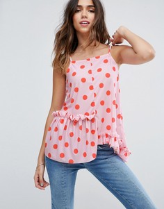 Топ с асимметричными рюшами и принтом ASOS - Мульти