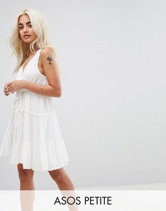 Короткий сарафан-трапеция ASOS PETITE - Белый