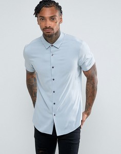 Приталенная рубашка из вискозы ASOS - Синий