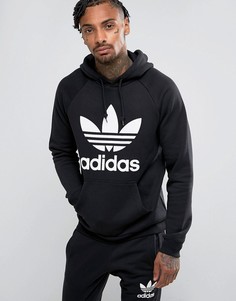 Черный худи с логотипом-трилистником adidas Originals BR4852 - Черный