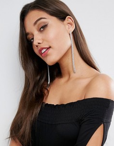 Серьги-подвески со стразами ASOS - Серебряный