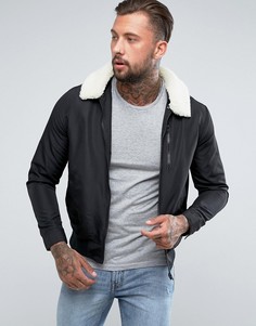 Черная куртка‑пилот с воротником борг ASOS - Черный