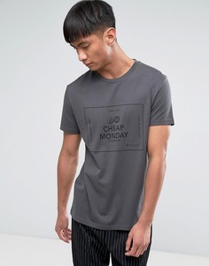 Футболка с квадратным логотипом Cheap Monday - Серый