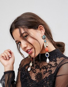 Ярусные серьги-подвески ASOS Occasion - Золотой