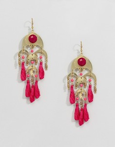 Серьги с кисточками и камнями ASOS - Золотой