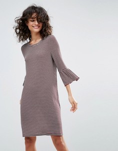 Платье в полоску с оборками на рукавах Vero Moda - Мульти