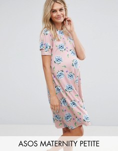 Свободное платье с пышными рукавами и цветочным принтом ASOS Maternity PETITE - Мульти