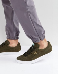 Зеленые замшевые кроссовки Puma Classic 35656865 - Зеленый