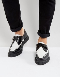 Черно-белые кожаные монки-криперы ASOS - Черный