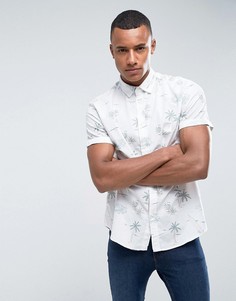 Рубашка с короткими рукавами и пляжным принтом Jack &amp; Jones Originals - Белый