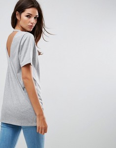 Футболка с вырезом на спине ASOS - Серый