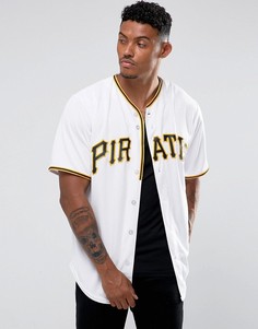 Белая трикотажная рубашка с бейсбольным воротником Majestic MLB Pittsburgh Pirates - Белый