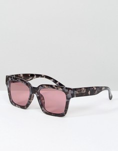 Квадратные солнцезащитные очки в черепаховой оправе с розовыми стеклами South Beach - Мульти