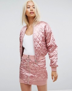 Стеганый бомбер Missguided Barbie - Розовый