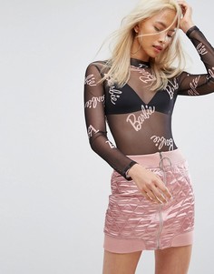 Сетчатое боди Missguided Barbie - Мульти