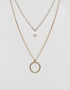 Ярусное ожерелье с подвесками ASOS - Золотой