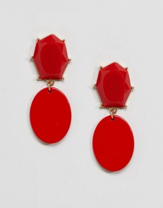 Серьги с красными камнями ASOS - Красный