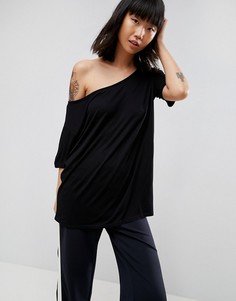 Футболка с широким вырезом ASOS - Черный