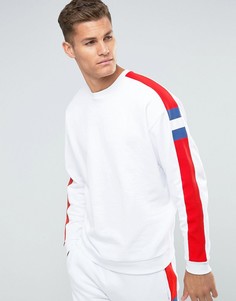 Свободный вязаный свитшот со вставками ASOS - Белый