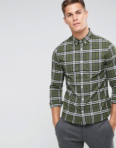 Рубашка узкого кроя в клетку Burton Menswear - Темно-синий