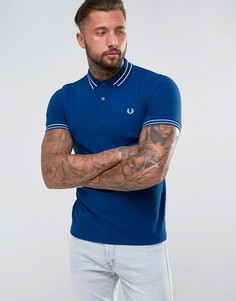 Синяя футболка-поло с контрастной отделкой Fred Perry - Синий
