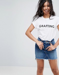 Футболка с принтом Grafting ASOS - Белый