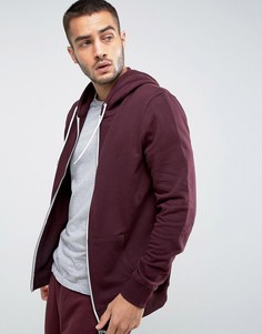 Бордовый худи на молнии New Look - Красный