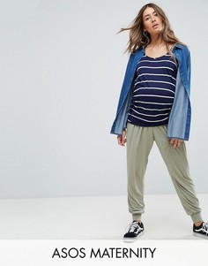 Трикотажные широкие брюки ASOS Maternity - Зеленый