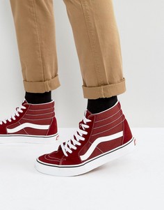 Красные высокие парусиновые кеды Vans Sk8-Hi VA38GEOVK - Красный