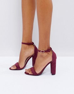 Бордовые босоножки на каблуке Glamorous - Красный