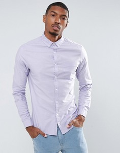 Сиреневая облегающая оксфордская рубашка ASOS - Фиолетовый