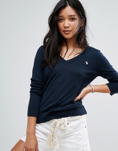Джемпер с V-образным вырезом Abercrombie &amp; Fitch - Темно-синий
