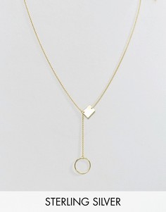 Позолоченное серебряное ожерелье с фигурными подвесками ASOS - Золотой