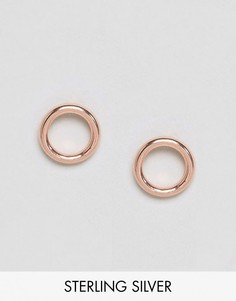 Серебряные серьги-гвоздики с покрытием из розового золота ASOS - Медный