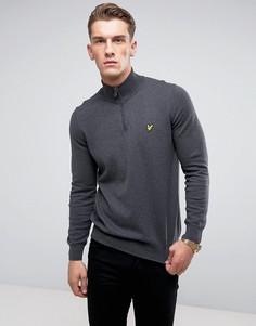 Серый джемпер с добавлением мериносовой шерсти и молнией 1/4 Lyle &amp; Scott - Серый