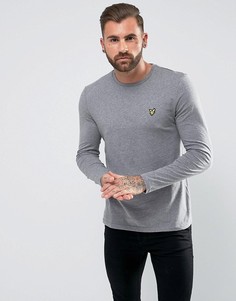 Серая меланжевая футболка с длинными рукавами и логотипом Lyle &amp; Scott - Серый