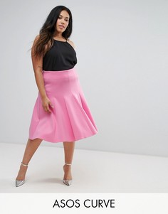 Юбка для выпускного с завышенной талией ASOS CURVE - Розовый