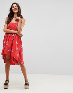 Свободное платье мини без рукавов с мелким цветочным принтом ASOS - Мульти