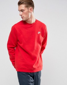 Красный свитшот с круглым вырезом и логотипом-галочкой Nike Club 804340-657 - Красный