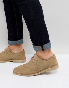 Песочные замшевые броги ASOS - Светло-серый