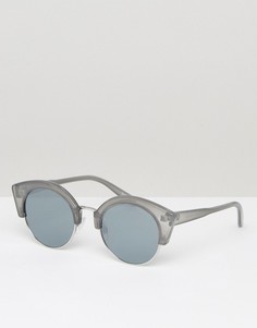 Серые круглые солнцезащитные очки Pieces - Серый