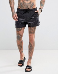 Короткие шорты для плавания со вставками ASOS - Черный