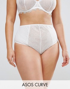 Трусики с завышенной талией ASOS CURVE - Белый