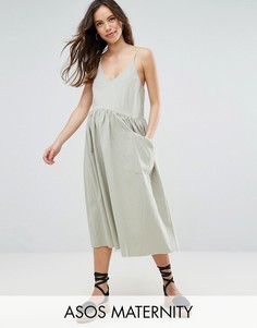 Свободное платье без рукавов ASOS Maternity - Зеленый